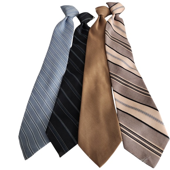 Lot of 4 Mens Tie Necktie‎ Vintage Clip On 70s 80s Vtg Don Loper Wembley Ketch - Picture 1 of 7